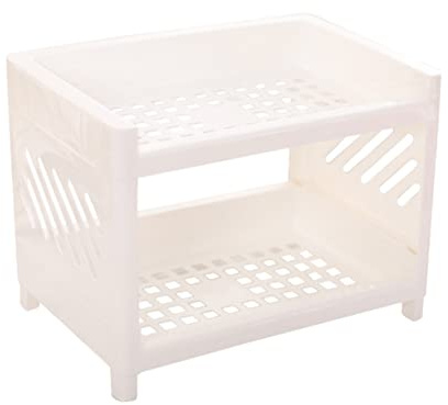 BEBEMOKO Estantes De Cocina De Plástico Doble Organizador Para Encimera Soporte Para Condimentos Especiero Para Cocina Estante Para Artículos Diversos