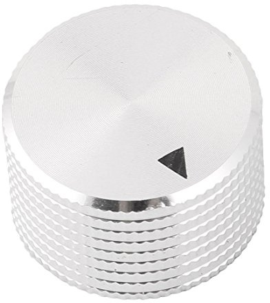 sourcing map 25mm x 15mm en Alliage d'aluminium moleté Bouton Potentiomètre Bouton de Commande Ton Argent