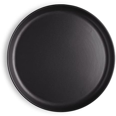 EVA SOLO | Nordic Kitchen Teller 25,4 cm | Mikrowellen- & spülmaschinenfest | Schwarzes Steingut geeignet für den täglichen Gebrauch | Dänisches Design, Funktionalität & Qualität | Schwarz