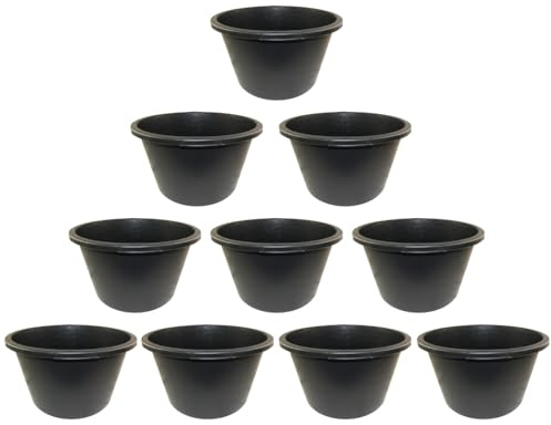 Dewepro®, 10 secchi per malta – secchio per malta – secchio per malta – secchio da costruzione – contenitore per malta per giardino e cantiere, rotondo 40 litri