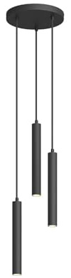 Arcchio LED Franka (Modern) in Schwarz aus Aluminium (3 flammig,) Wohnzimmerleuchte