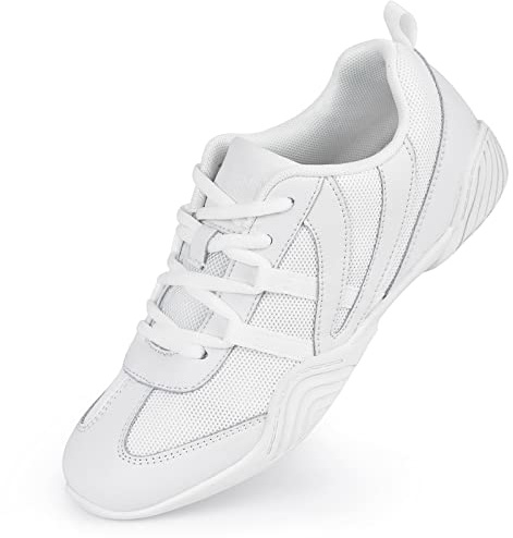 CADIDL Cheer Shoes Women Cheerleading Dance Shoes Tennis Athletic Flats Walking Sneakers for Girls White 7 (M) US