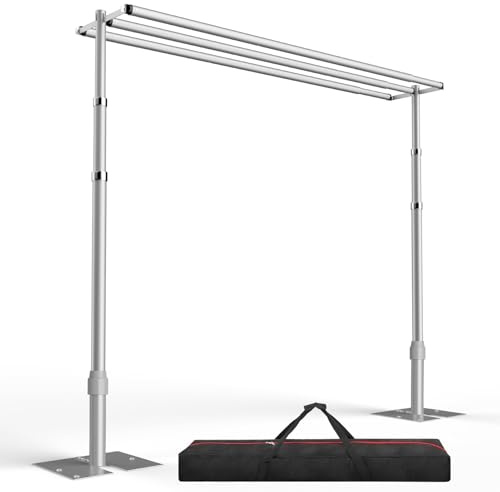 EMART Support Toile de Fond Photo Stable 3x3m, Arche de Mariage Réglable à Trois Barre Transversale pour Studio, Video, Décoration d'anniversaire