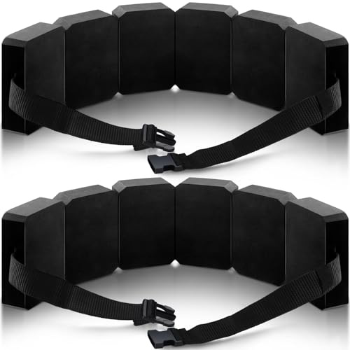 Lenwen 2 Pcs Swim Belt Flotation Belt Pool Exercise Equipment for Adults Adjustable Aquatic Auxiliary Swimming Waist Belt with EVA Foam Swim Training Aid for Beginners Easy and Safe(Black)