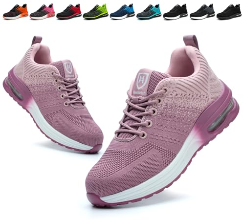 Chaussures de Securite Hommes Femmes Légère Basket de Securite Respirante Confortable Chaussure de Travail avec Embout en Acier 36-90 Violet EU 41