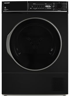 Sharp KD-ROHB7GBA+++-DE Wärmepumpentrockner Frontlader, 7 kg, 15 Programme, 30 Min. Kurzprogramm, Schontrommel, LED-Innenbeleuchtung, Kindersicherung, Schwarz