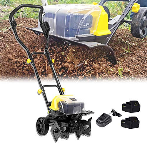 Motozappa da Giardino, Motozappa elettrica da Giardino, Motozappa terrestre di Dimensioni Pieghevoli, Larghezza di Lavorazione 36 cm/14,2 Pollici e profondità di Lavorazione 18 cm/