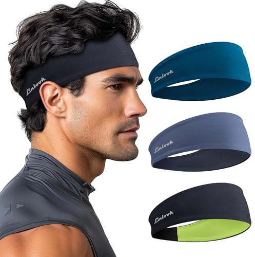 Sport Stirnband für Herren und Damen - rutschfest Schweißband Stirn für Workout Fitness Joggen Laufen Radfahren Wandern und Basketball- Elastisch Comfy Sport Haarband