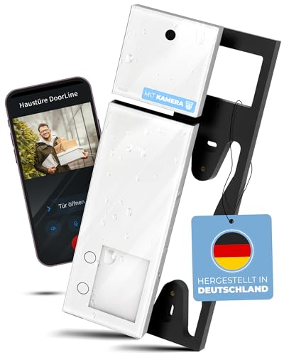 DOORLINE® Video Türklingel mit Kamera kabellos [kompatibel mit Fritz!Box und App-Steuerung] weiß | Made in Germany | Gegensprechanlage mit Türöffner | Videotürklingel kabellos | Türsprechanlage