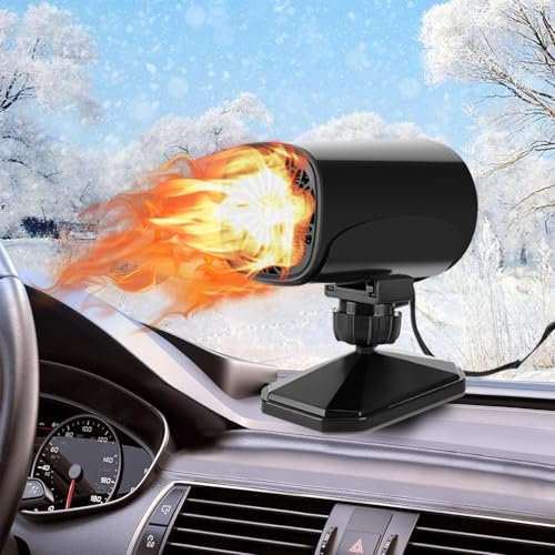 COMBLU Auto Heizung, Tragbare Autoheizung, 150W 12V Auto Heizung und Entfroster, Auto Heizung für Winter, 2 in 1 Schnelles Heizen & Kühlen Ventilator, 360 Grad Drehsockel Tragbare Autoheizung