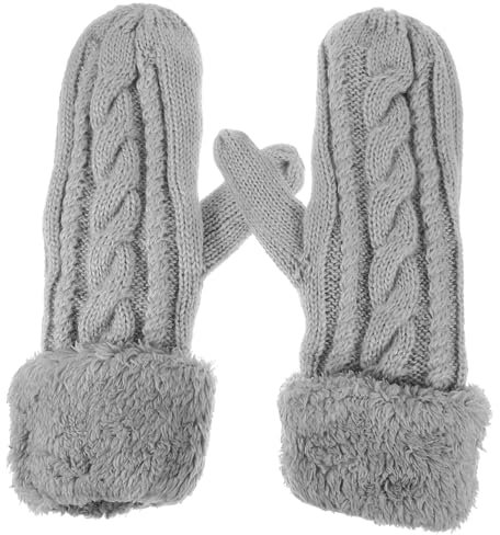 GAROZATION 1paar Winterhandschuhe Für Damen Und Warme Gestrickte Fäustlinge Mit Weicher Innenauskleidung Atmungsaktiv Und Für Outdoor-aktivitäten Kalten Jahreszeit