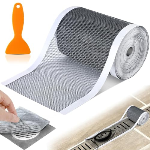 Colador de Desagüe para Ducha, 10cm x 10M Pegatina Malla Drenaje, Desechable Rejilla Desague Ducha Floor Drain Sticker para Cocina, Baño, Bañera, Balcón
