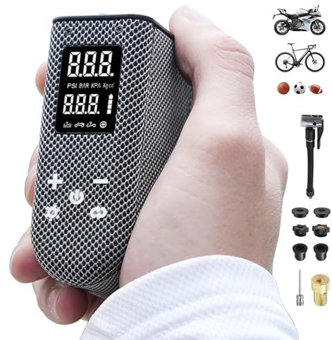 BOWEICORE Mini Bomba de Aire Bicicleta, 100 PSI, Bomba Bicicleta Eléctrica, Portátil Recargable Bomba de Bicicleta, Compatible con Válvulas Schrader y Presta, 630mAh
