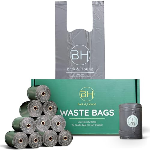 Bark & Hound 150 Dog Poo Bags with Tie Handles, Extra Thick & Strong