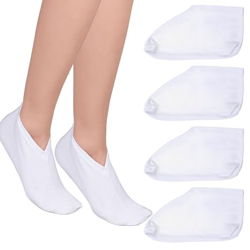 4 Paar Feuchtigkeitsspendende Socken Fußpflege Baumwollsocken Fuß Spa Socken Anti-Rutsch Fuß Spa Gel Sockens für Trockene Rissige Füße Hornhaut Entfernen