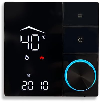 YUEHISY Smart termostat, WiFi-temperaturregleringspanel 16A, APP-fjärrplanering, programmerbar, IP20-klassificerad, för hem, hotell, kontor
