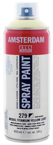 Amsterdam Spray Paint - Nickel Titanium Yellow Light 279-400 ml - Semi-Opaque - High Lightfastness - Water-Based & Solvent-Free - Suitable for Studio Use