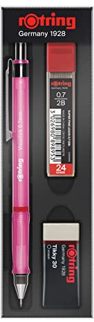 rOtring Visuclick mekanisk penna spets radergummi set 2B, 0,7 mm, rosa