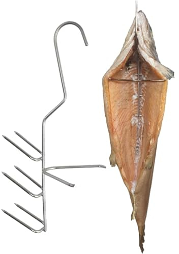 AlcoFermBrew Lot de 10 Crochets de Fumage pour Filets et Poissons Entiers | Saumon, Truite, Sprat, Flétan