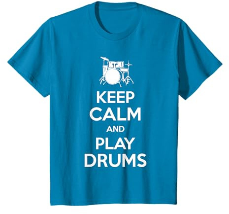 T-shirt avec inscription « Keep Calm and Play Drums » T-Shirt