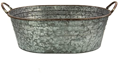 Blümelhuber Verzinkte Wanne - Schale zum Bepflanzen - Garten Deko Draußen - Wasserwanne Miniteich Balkon Deko (55cm)