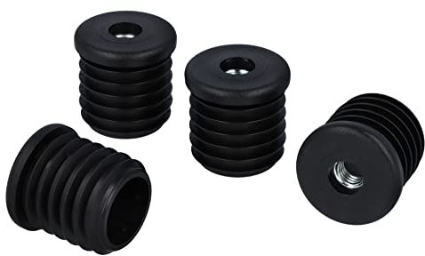 GleitGut 4 tapones roscados redondos de plástico para tubos redondos (30 x 1,5 mm, rosca M8)