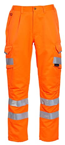 Blackrock Pantalon Haute visibilité en Polycoton Jaune, Respirant, réfléchissant, Haute visibilité, entièrement certifié en