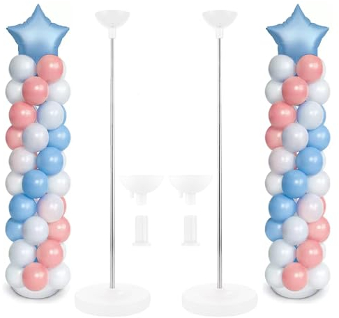 JMIATRY Set di 2 supporti per palloncini, 2 m, per palloncini, per compleanno, matrimonio, baby shower, laurea, decorazione