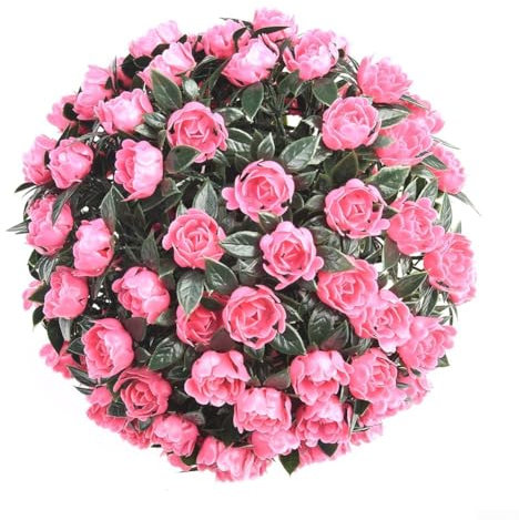 Eye catching Topiary Hanging Garden Basket with Artificial Rose Flower Balls (19cm)