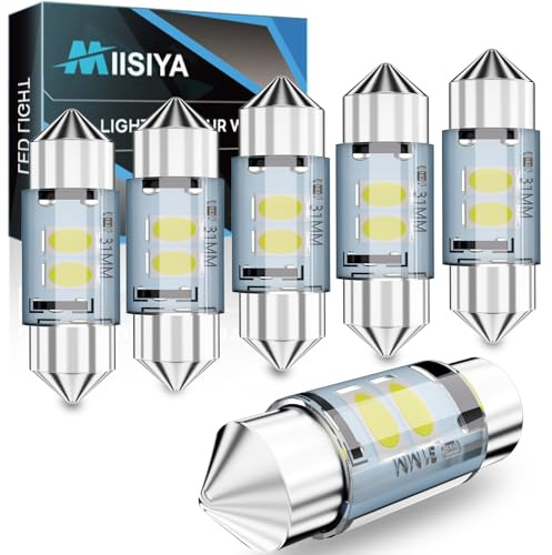 Miisiya Ampoules Festoon LED DE3175 DE 31 mm, ampoules 3021 DE3022 DE3023 Blanches, Chipsets 12V 21 SMD 3014 pour Éclairage de Coffre de Carte de Dôme Intérieur de Voiture(6PCS)