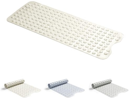 Good Nite Long Tapis de Bain antidérapant Extra Large avec ventouses pour Un Bain sûr, Anti-moisissure, Lavable en Machine, Dos en Caoutchouc épais Doux, 101 x 40 cm, Beige