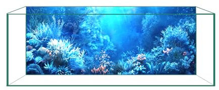 CICK SEED Aquarium Background & Fish Tank Background – Ultra HD Static Cling, No Tape, No Residue, Vibrant Underwater Scenery for Stunning Aquarium Decorations, Blue Ocean Theme 11.8 X 23.6 Inches