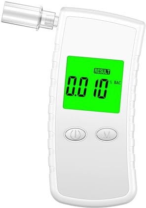 BACZGIF 2025 Etilometro Portatile Certificato,Alcol Test con Display Digitale LCD,Etilometro Portatile per Uso Domestico (Milky White)