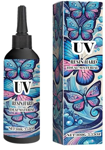 Kristallklart UV-harts, snabbhärdande epoxilim, 100 g smyckesharts med hård yta, konstlim för, epoxiharts med härdning, gör-det-självtillbehör för handgjorda smycken och