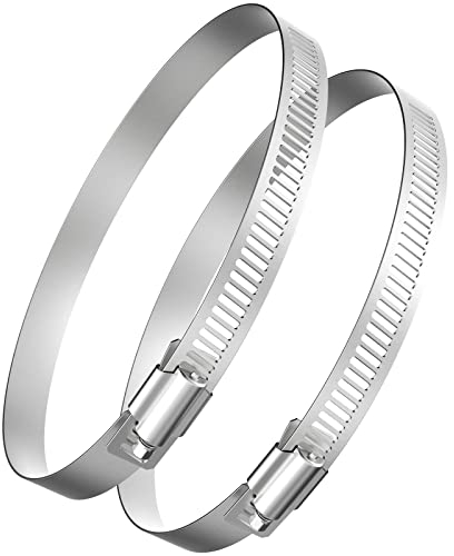 HG Power Schlauchschellen Edelstahl Rohrschelle 200mm Schlauch Klemme Clip Set Schlauch Clips Worm Drive Schlauchschelle für Fixieren Abluftschlauch und Abluftventilator Spannbereich 190-216mm