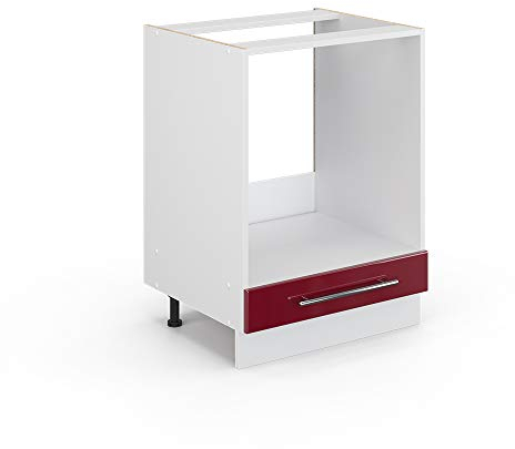 Vicco Herdumbauschrank Fame-Line, Bordeaux Hochglanz/Weiß, 60 cm ohne Arbeitsplatte
