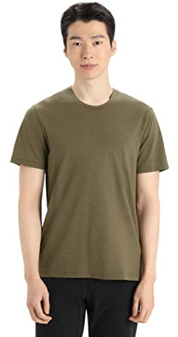 Icebreaker - Hombres Camiseta de Manga Corta Natural Blend Central Classic - para Uso Diario, Gimnasio y Entrenamiento - Loden, M