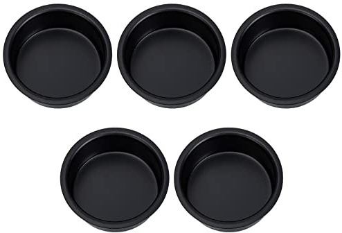 Uonlytech 5pcs Tea Light Tins Cups, Black Metal Tea Light Candle Holder Empty Scented Candle Cup DIY Candle Holders for Party Wedding Table Decoration
