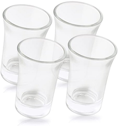 ZiVie® Lot de 4 verres à shooter 45ml/4.5cl | Idéal pour garnir un bar à liqueurs à la maison, reutilisable | Verre cocktail | Shooter verre