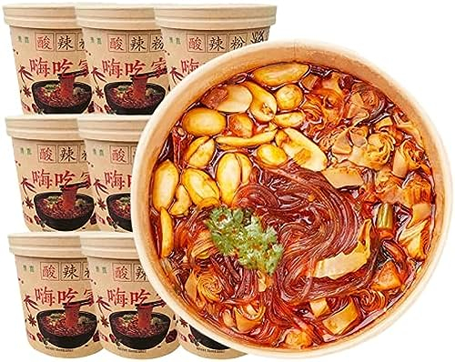 重庆酸辣粉 香辣米粉 中国面条 Hot and Sour Noodles, Instant Rice Noodles, Chinese Instant Noodles, Cup Noodles Lamian Noodles Noodles In Soup, Instant Noodle Soup, Pasta (3 barrels)