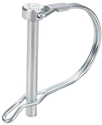 DTGN 6mm x 55mm (Dxl) Perno Bloccaggio Albero - 1pz - BENE per Rimorchi Agricoli Prato - Perno Accoppiatore per Rimorchio Rotondo Acciaio Carbonio Orecchio - Tono Argento