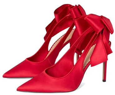 Steve Madden Women's Teacup Pump, Red Satin, 9 UK