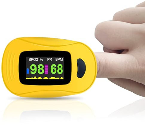 Nicht-invasives Pulsoximeter, Sauerstoffsättigung Messgerät Finger, Pulsoximeter Fingeroximeter, 2025 Upgraded Blutzucker-Monitore für Zu Hause Oder im Freien Verwenden