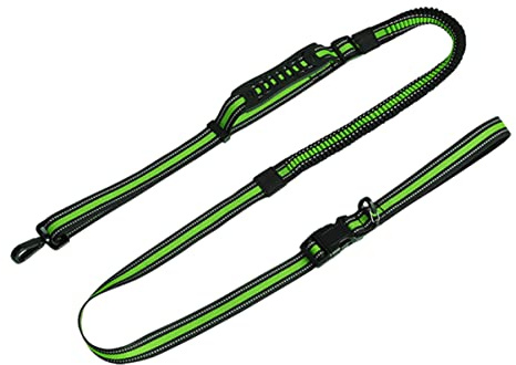 BESTonZON Laisse de Chien Réglable Nylon Fluorescent Vert avec Ceinture de Marche Bandoulière Réfléchissante pour Nocturnes et Sécurité des Animaux pour Chiens de Moyenne