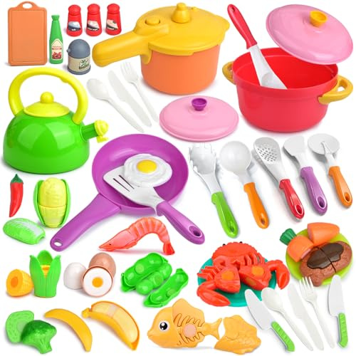 Juego de cocina para niños con utensilios de cocina