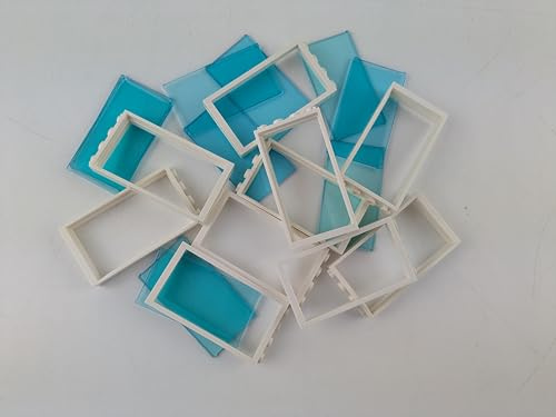 Lego® Fenster Set 1x4x6 Weiß – 10 Stück Architektur-Fenster mit Transparent-Blauen Scheiben | Ideal für City Häuser, MOCs & kreative Stadtlandschaften