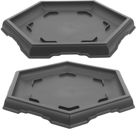 WEKADRIN 2 Piezas Bandeja Hexagonal para Plantas Unidades Platos para Macetas Interiores Base para Bonsáis Recogedor de Agua y Tierra Plástico Duradero Fácil Transporte y Limpieza