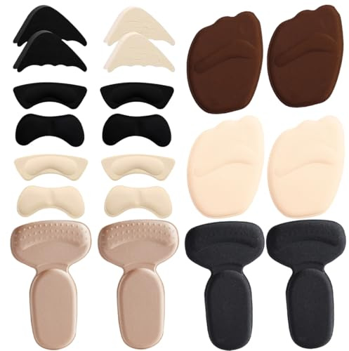 OPVYAEU 10 Pezzi Cuscinetti per Piedi per Tacchi,Invisibile Spugna Tacchi Inserti per Donna Scarpe con Tacco Alto Cuscino per Scarpe Antiscivolo Imbottiture per Calzature, Nero, Beige