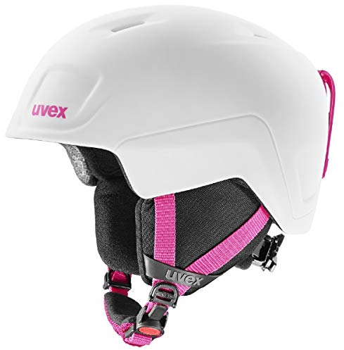 uvex heyya pro - extrem Leichter, sicherer Skihelm mit individueller Größeneinstellung für Kinder - White-pink matt - 51-55 cm