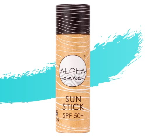 Aloha Sun Stick LSF 50+ | Gesichtsmineral Sonnenschutz zum Surfen | Eco Paper Stick 20g (Seegrün)